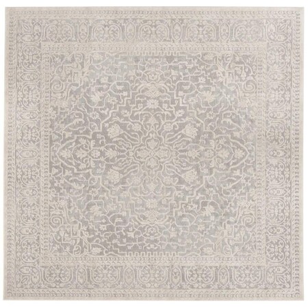 Safavieh 10 x 10 ft. Reflection Power Loomed Square Area Rug Light Grey & Cream RFT670C-10SQ